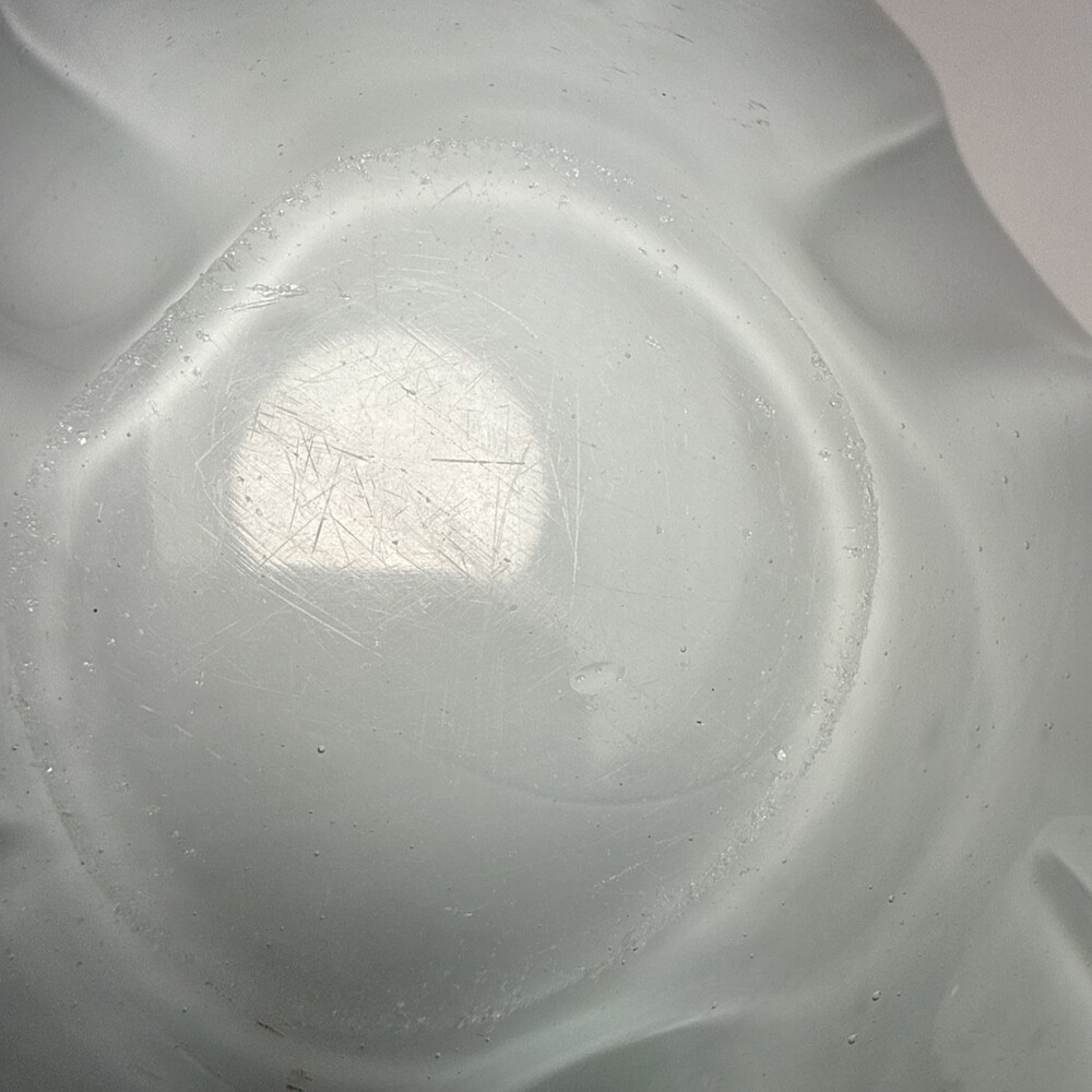 Vtg Mcm Murano Toso White Cased Glass Gold/copper Flakes Glass Bowl C1 - Picture 9 of 9